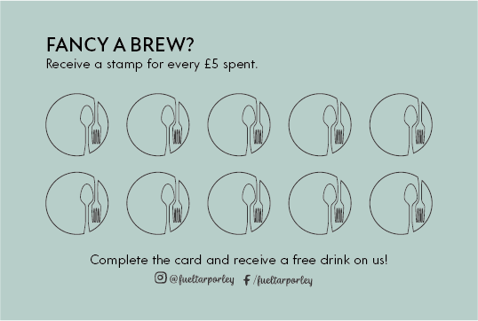 FUEL customer loyalty stamp card