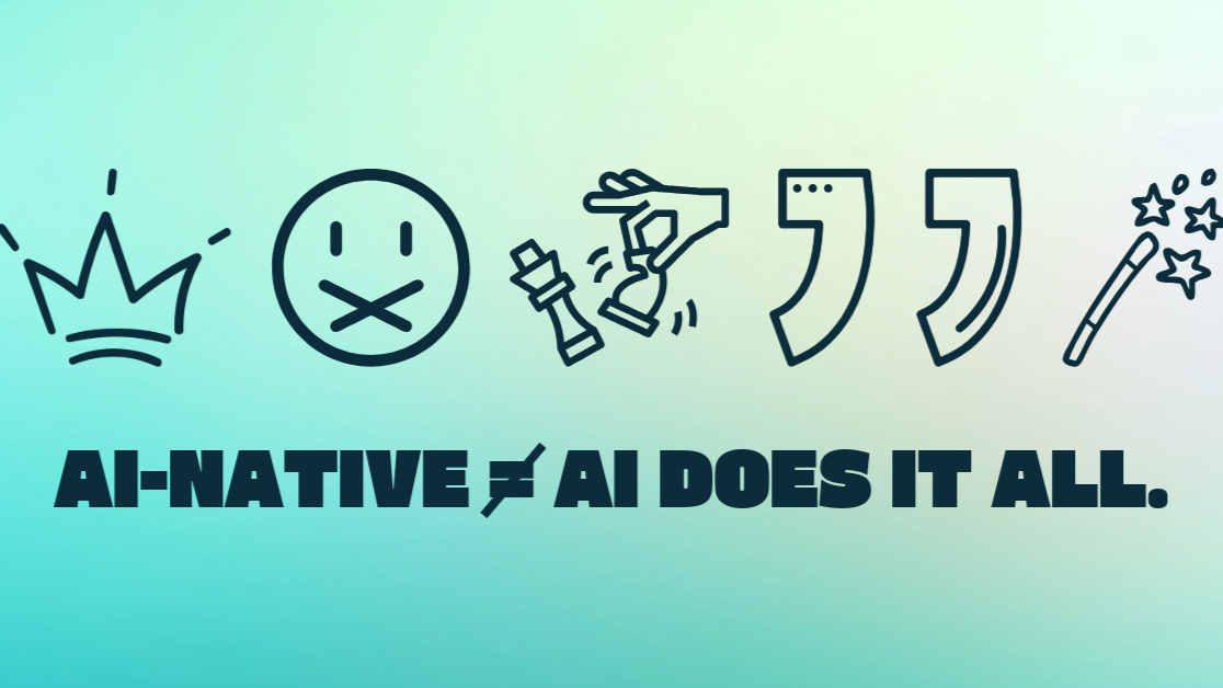 AI-native changes it all — illustrated marketing and creative symbols
